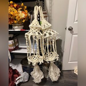 2 Beautiful!♥️ Vintage White Hanging Macramé's About 47" LONG! ♥️♥️ CLEAN!!!